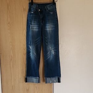 Distressed Blue Jeans